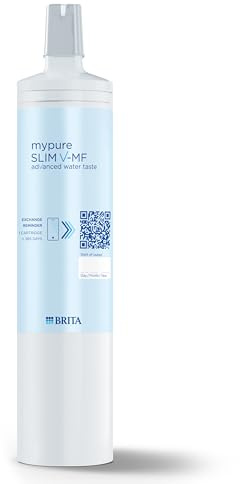 BRITA Cartucho filtrante para mypure SLIM V-MF, 1 filtro de agua (8000L) - recambio para el sistema de filtro debajo del fregadero para un agua libre de 99,999% de bacterias y con un sabor avanzado.