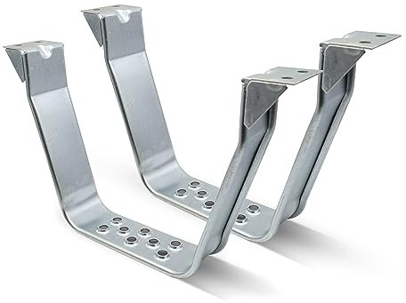 DOJA Barcelona | Peldaño Camión | Acero Zincado | 410 x 255 x 70 mm | Fijo | Pack 2 | Peldanos para Camion | Accesorios Furgoneta, Autocaravana, Camper | Escalón Fijo Camiones | Peldano Estribo