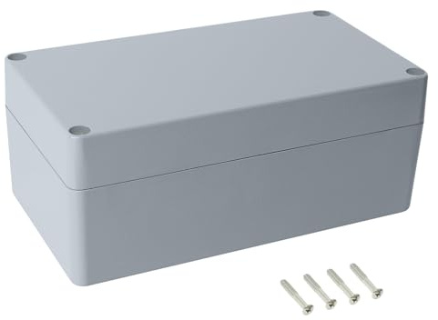 LeMotech Electrical Box, Aluminum Alloy Metal Junction Box, IP67 Waterproof Dustproof Project Box, Outdoor Universal Enclosure, Grey 8.6x4.7x3.5in (220x120x90mm)
