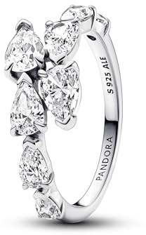 Pandora Timeless Ring, überlappendes Band, Sterlingsilber, mit klarem Cubic Zirkonia