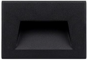 Faretto segnapassi da esterno lampada da muro IP65 LED 5W 300 Lumen ad incasso per scatola cassetta 503 (INCLUSA) scale giardino viale gradini (Nero Luce calda fredda naturale switch CCT)