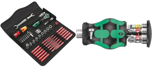 Wera 05135926001 Kraftform Kompakt W 1 Maintenance, Jeu d’outils isolés, 35 pièces & Tom Pouce à réserve Kraftform Kompakt 2, 6 pièces 05008874001