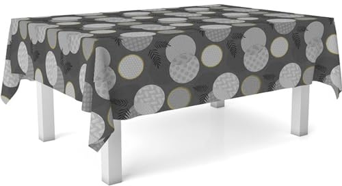 ECOMMERC3 | Mantel Hule Mesa Rectangular Tamaño 140x140 cm - Estilo, Durabilidad y Fácil Limpieza para tu Mesa - Mantel Hule Antimanchas e Impermeable - Lens Negro