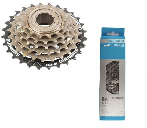 Windmeile | Ensemble chaîne CN-HG40 et Roue Libre MF-TZ500 6 Vitesses pour Shimano, 14-28 Dents, Roue Libre, vélo, vélo électrique, VAE