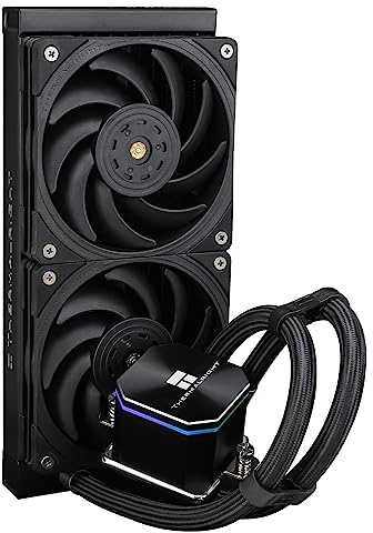 TR Wasserkühler für CPU Frozen Edge 240 Schwarz mit PWM Lüftern, 3300RPM Pumpengeschwindigkeit, S-FDB-Lager, für AMD AM4/AM5, Intel LGA1150/1155/1200/1700/1851(FE240 Schwarz)