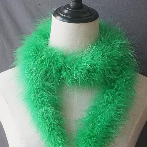 Anevous Federboa Länge ca. 2m, Einfarbig Feder Boa Federstola Federschal Kostüm-Accessoire, Federstreifen Hochzeit Dekorationen für 20er Jahre, Karneval, Halloween, Mottoparty Tee Party,Grün