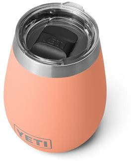 YETI Rambler 10 oz Wine Tumbler, Vacuum Insulated, Stainless Steel with MagSlider Lid, Lowcountry Peach