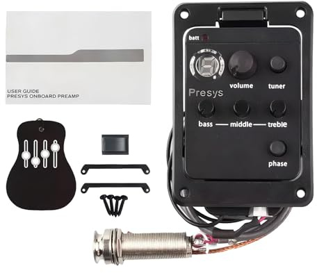 Für Akustikgitarre, Piezo für klassische Gitarre - Vorverstärker | Gitarren-Sound-Transceiver, Gitarrenvorverstärker, Lautstärkeregler, Batterieanzeige f