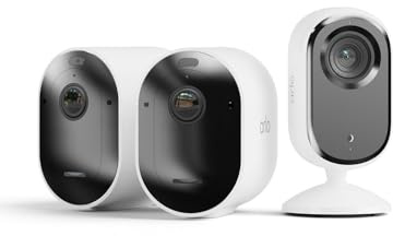 Arlo Pro 5 2K + Essential 2 Indoor 2K, Caméra de Surveillance WiFi Extérieure sans Fil,Batterie Rechargeable Longue durée, Vision Nocturne Couleur Avancée, Essai Secure Inclus, 2 Caméras Blanc