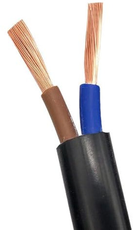 Flexibles Kabel, elektrisches Flexkabel, 2-adrig, 3-adrig, elektrische Drähte, 2 m, schwarze Abdeckung, Kupferkern, Standardkabel, 1 mm, 1,5 mm, 2,5 mm, 4 mm, 6 mm, Drahtverbinder-Webstuhl (2 x 0,75