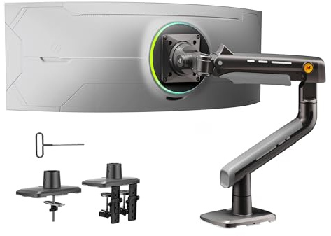 NB Ergonomic Monitor Halterung für 27 bis 50 Zoll Computer Bildschirme Ultrabreite, Monitorarm Monitor Halterung 49 Zoll Belastung bis 18 kg, VESA 75x75 & 100x100 mm