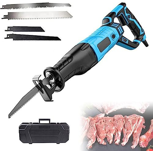 Elektrisk slaktbenssåg, 1050W professionell slaktbensbandsåg, slaktare frysvarusåg Handhållen elektrisk sabelsåg för skärning av fryst kött,Black