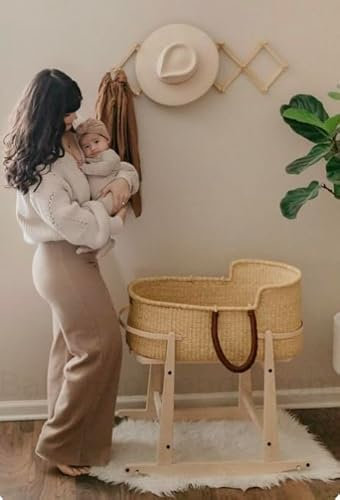 KidooCrafts Moseskorb mit Ständer und Matratze, Moseskorb für Baby, Babyparty-Geschenk, Babybett, Babynest, Baby Geschenk,Moseskorb Baby