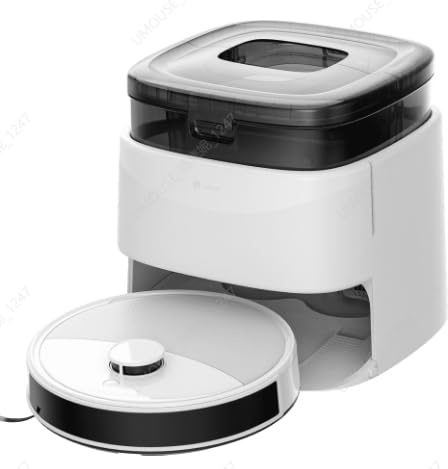 LEFANT M3 Robot Aspirador y Fregasuelos, Potente Succión de 12000 Pa, Doble Giro Fregar, Lavado y Secado Automático, Vaciado Automático para 3,2 L, Cepillos Antienredos, App/Alexa/iWatch, 2,4 G y 5G