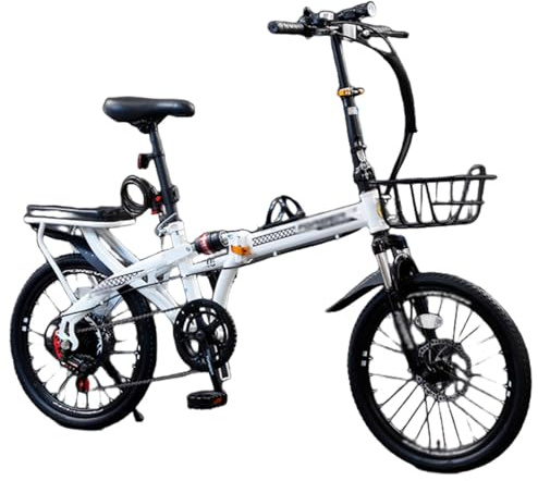 Mountain Bike Pieghevole In Acciaio Ad Alto Tenore Di Carbonio Da 16, 20 E 22, Con Doppio Freno A Disco, 7 Velocità, Per Uomo E Donna, Altezza Regolabile A,16 inch