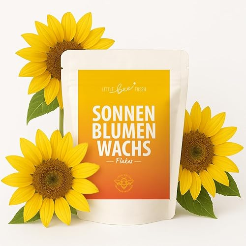 little bee fresh Sunflower Wax - Ideal as Vegan Plant Wax Instead of Beeswax | For DIY Cosmetics, Candles, Beeswax Cloths & More | 80 g