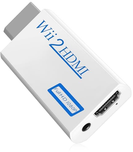 kclkda Full HD 1080P HDMI Adapter Converter With 3.5mm Audio Video Output | HDMI Adapter with Cable for Retro Game Wiis to Jack&HDMI Output Supports All Wiis Display Modes for Modern TV