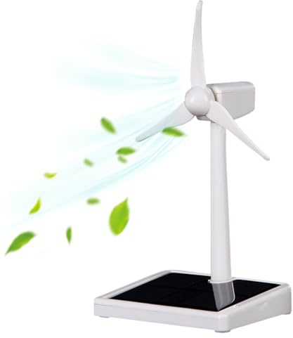 Solar Windmill, Assembled Rotating Wind Turbine Science Toys, DIY Solar Windmill Model Desk Home Decor Craft Education for Kids