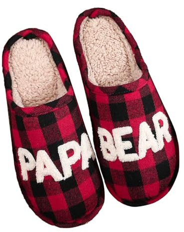 Generisch Zapatillas de estar por casa para hombre y mujer, zapatillas de fieltro de piel de cordero, para invitados, rojo1, 43 EU