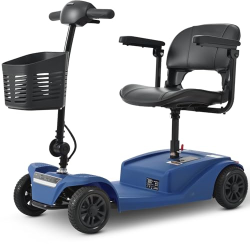 TUPOSTAR Elektromobil FüR Erwachsene Und Senioren, Elektrisch Betriebener Rollstuhl, FüR Reisen, Erwachsene Und Senioren, Hohe Reichweite,Blau