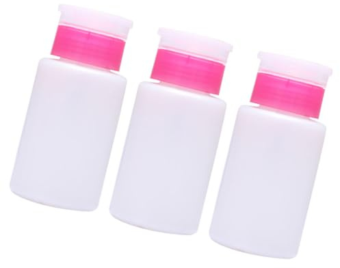 BESTYASH 3stücke Pumpspender für Nagellackentferner Abschließbare Kunststoffflasche mit Verschluss Herunterdrücken für Nagellackentferner Make-up-entferner