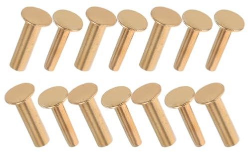 Beaupretty Kit de Remaches para Mangos de Cuchillos de Cobre Dorado, 7 Pares Diseño de Bloqueo Seguro para Bricolaje en Cocina