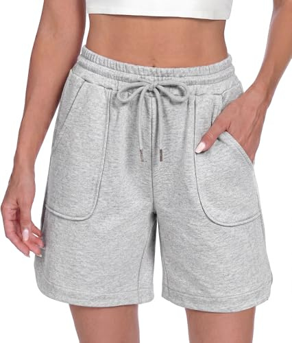 Litherday Women's Running Shorts Gym Sports Bermuda Shorts Casual Jogging Summer Lounge Bottoms with Pockets High Waist Jogger Daily Outdoor S–XXL