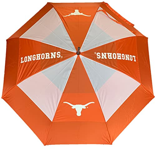 Team Golf NCAA Texas Longhorns Golfschirm 157,5 cm Golfschirm mit Schutzhülle, Doppeldach, Windschutz, automatischer Öffnungsknopf