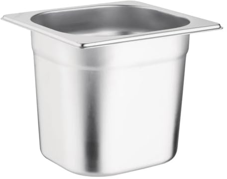 Vogue Gastronorm-Pfanne 1/6, Edelstahltablett, Tiefe: 150 mm, Fassungsvermögen: 2,2 Liter, Behälter für heiße und kalte Speisen, Bain Marie-geeignet, Deckel separat erhältlich, K992