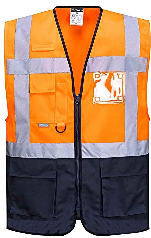 Portwest WARSCHAU EXEKUTIV WESTE, Größe: XXL, Farbe: Orange/Marine, C476ONRXXL