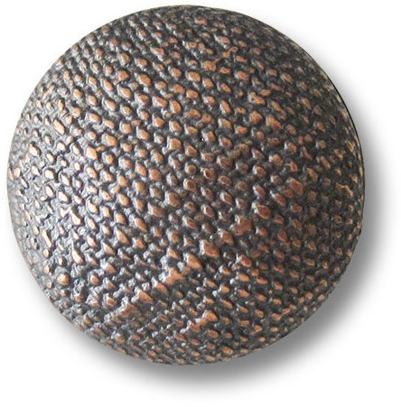 5er Set interessante altkupferfarben geschwärzte Ösen Metallknöpfe mit Oberfläche wie grober Stoff/Altkupferfarben, geschwärzt/Metall Knöpfe/Ø ca. 20mm