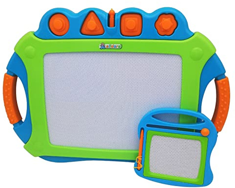 alldoro 68515 Zeichentafel mit Buntem Display und kleine Magnettafel schwarz-weiß, 2er Set, für Kinder ab 3 Jahren, bunt