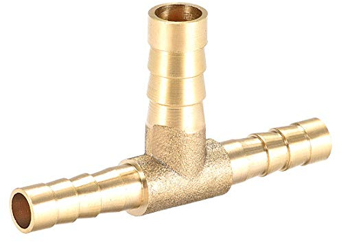uxcell - Reductor de manguera de latón de 6 x 8 x 6 mm en forma de T con conector de 3 vías para combustible de aire