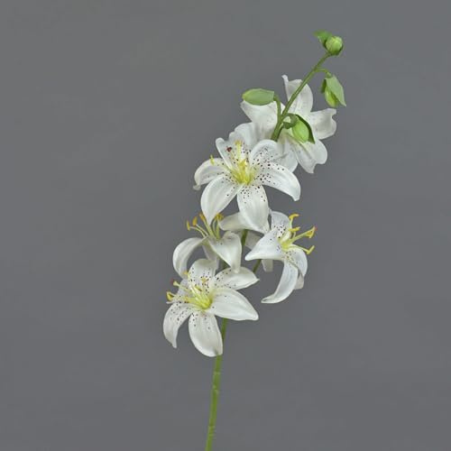 artplants.de Giglio tigrato Finto Ashanti, Bianco, 65cm, Ø8cm