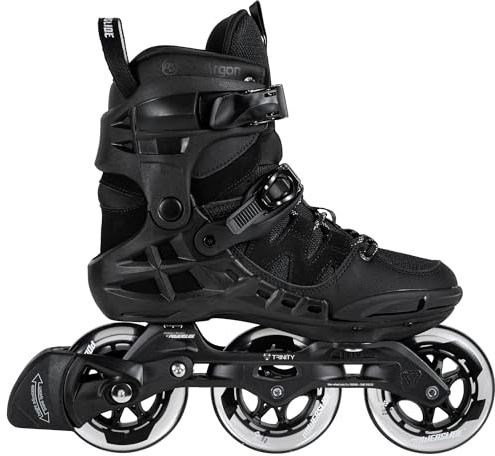 Powerslide Inline Skate Phuzion Argon Black 100 - Fitnessskate für Damen und Herren - Inliner Triskate schwarz Gr. 40-47 100 mm Rollen Gr. 45