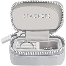 Stackers Schmuckkästchen für Reisen, Grau, Elegant, Zierlich