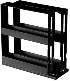 genialo Gewürzregal, stehend, ausziehbar, 2 Etagen, ohne Bohren, viel Stauraum, Gewürzregal für Küche, platzsparend, mit Klebefüße, Küchen Organizer, Kunststoff, 2 Farbvarianten