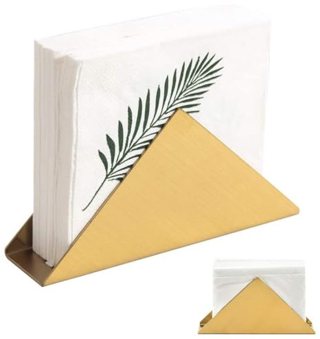 Dreieck Serviettenhalter, Moderne Serviettenhalter, Küche Serviettenspender, zum Platzieren von Papierhandtüchern in Küche, Wohnzimmer und Büro, Gold