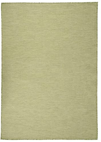vidaXL Outdoor Teppich Flachgewebe Witterungsbeständig UV-beständig Außenteppich Balkon Terrasse Garten Swimming Pool 140x200cm Grün