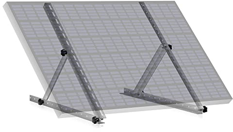 Zelsius Universal Solarmodul Halterung Set mit verstellbarem Winkel von 0 bis 90° | 71 cm | Panelhalterung, Aluminium Montageset für ein Panel | Befestigungsset, Solarmodulbefestigung