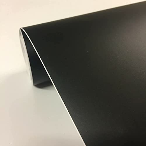 vgoltd Furniture Sticker Matt Vinyl Roll Self Adhesive Contact Paper for Kitchen Cupboards Cabinet Fridge Door Tables Drawers & Wardrobe (Black, 30 x 100 cm)