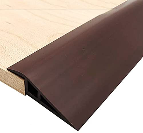 PVC Schwellenrampe,Selbstklebende,Boden Übergangsleiste,Schwelle Reduzierstück,Abschluss Übergangsprofil höhenausgleich,Abdeckleisten, Übergangsschiene,Teppichkantenleiste (Kaffee, 1meter × 1.5cm)