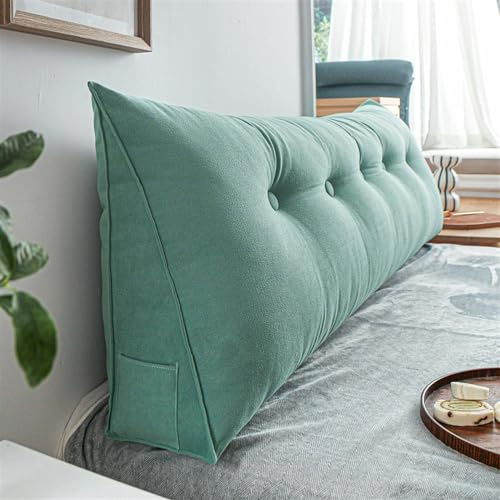 Stor Kudde Kudde För Läsning Av Huvudskivor Sängstödkudde Triangelhuvud Backup Backup Förstärkning Stöd För Sovrum Bäddsoffa(180 x 50 x 20 CM,Green)