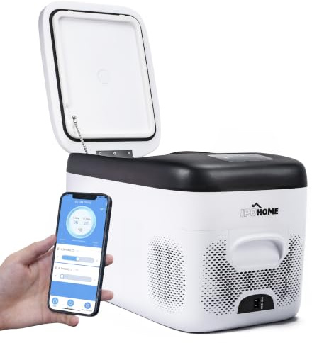 IPOTOOLS Kompressor Kühlbox EB25 – 21L Auto Kühlschrank elektrisch 12v 230v mit anpassbarer Kühlung bis -20°C und Bluetooth Steuerung ideal für Camping, Auto, Lkw, Boot, Reisemobil