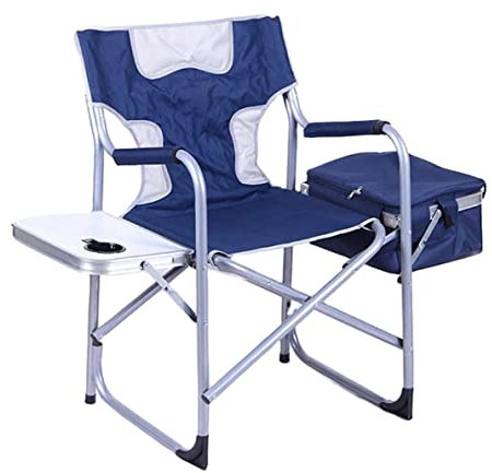 DRMEE Klappstuhl Angelstuhl Leichter Und Langlebiger Freizeit-Outdoor-Reise-Strandangeln, Klappbarer Campingstuhl Mit Kühltasche, Beistelltisch Camping Stuhl