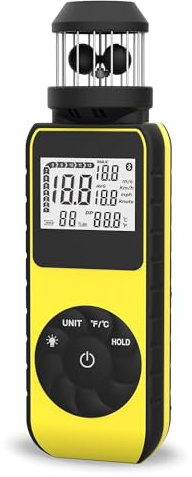 GOYERRNES Anemometro digitale a vento portatile con coppa del vento anemometro portatile 881M con bussola