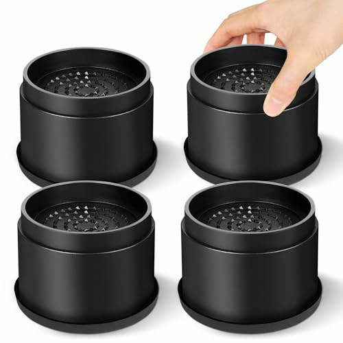MixDora Bed Risers 2 Inch Round Stackable Furniture Risers Anti-Slip Chair Raisers for Sofas Couches Table Set of 4 Pack Black (2 Inch 4 Pack)