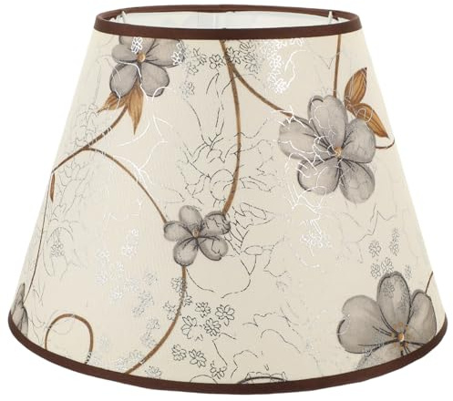 Amosfun Vintage Stoff Lampenschirm im Chinesischen Stil Einfacher Aufbau Zarter und Eleganter Lampenschirm Geeignet für Schlafzimmer und Bibliothek