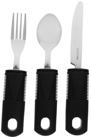 ABOOFAN Set De Vajilla Adaptable Para Mayores Cuchara y Tenedor Utensilios Antivibración