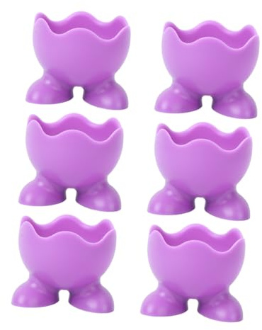 QTANZIQI 6 Stück Silikon-Eierablage, Mini-Zubehör, Ständer für gekochte Eier, Mikrowellen-Eierwilderer, Silikon-Eierwilderer, Make-up-Schwammhalter, Tischzubehör,